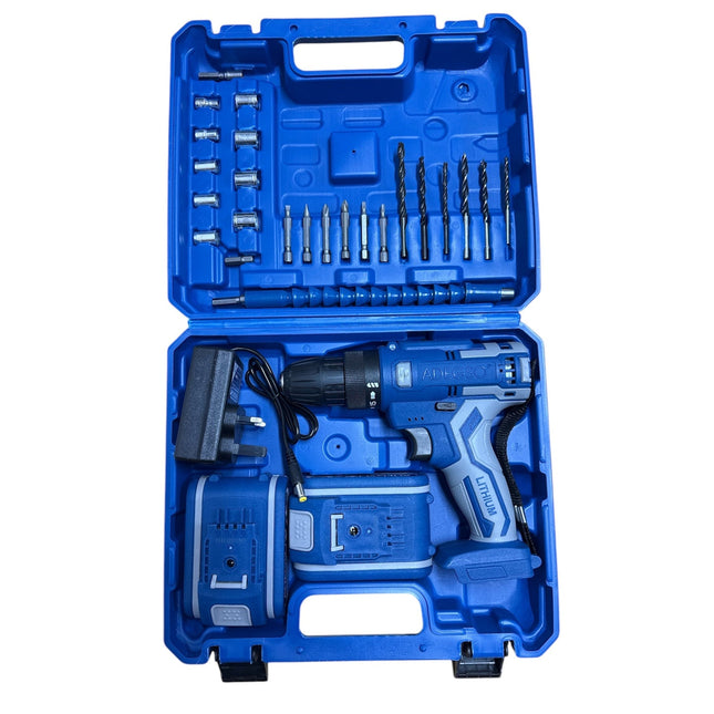 Cordless Drill Driver 18V Lithium-Ion, 24Pc Electric Screwdriver Set