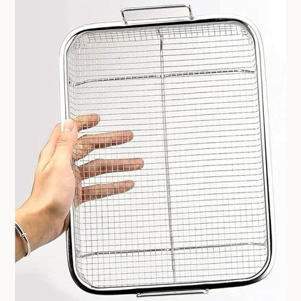 Crisper Basket Stainless Steel Tray Baking Pan Set Basket Stainless Steel Crispe