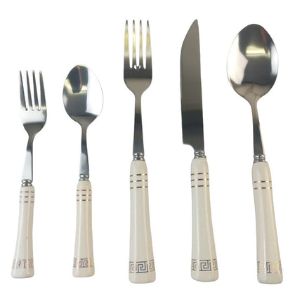 Cutlery Sets Stainless Steel Red Grey Black Plastic Handle Set Dishwasher Safe