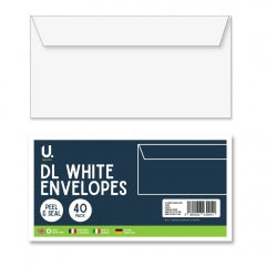 DL White Envelopes, 40pk in CDU
