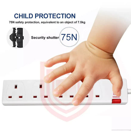 EXTRASATR 4 GANG SURGE PROTECTED MULTI PLUG EXTENSION 5M LEAD UK Plug