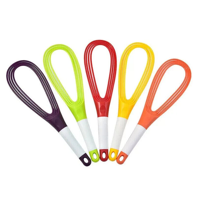 Egg Beater Collapsible Foldable 2-In-1 Balloon/Flat Whisk Manual Egg Frother