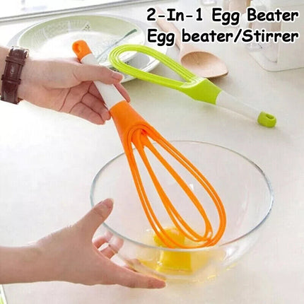 Egg Beater Collapsible Foldable 2-In-1 Balloon/Flat Whisk Manual Egg Frother