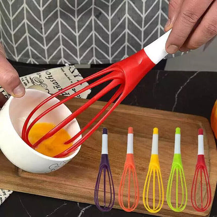 Egg Beater Collapsible Foldable 2-In-1 Balloon/Flat Whisk Manual Egg Frother