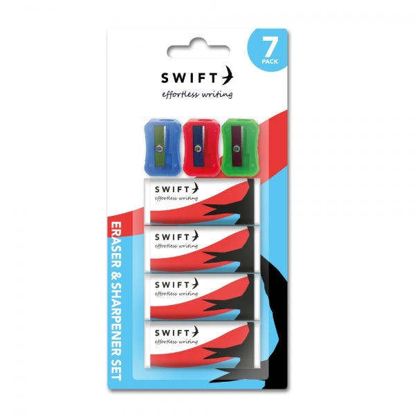 Eraser & Sharpener Set 7pc