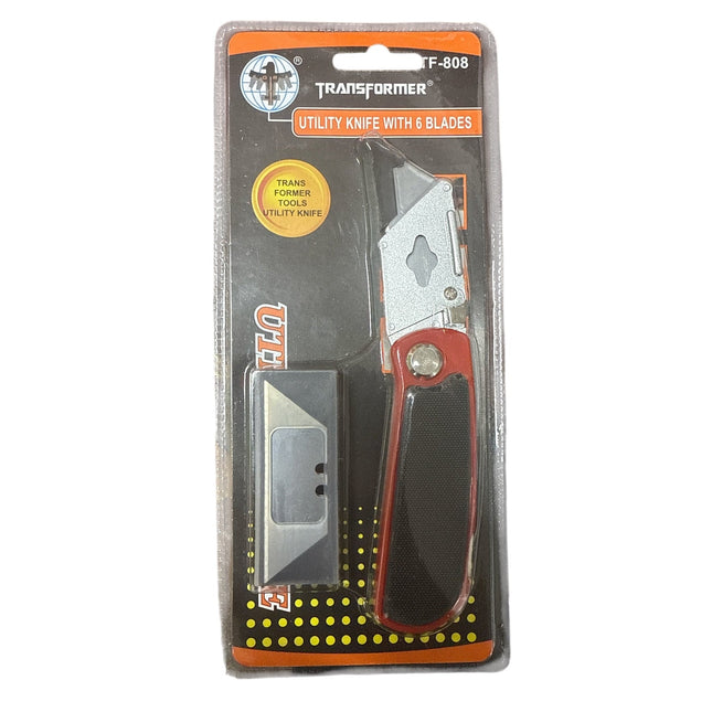 Folding Utility Knife with 6 Blades
