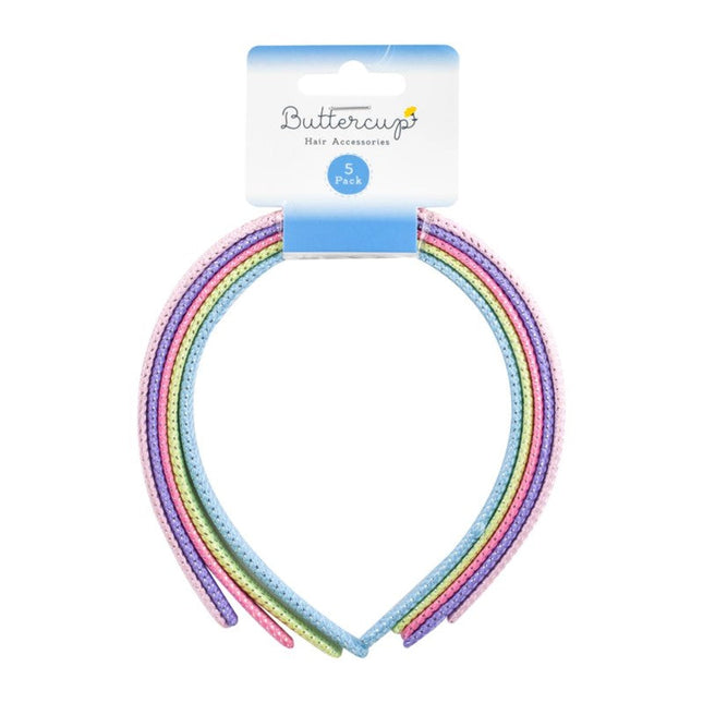 Girls Fabric Alice Bands 5pk