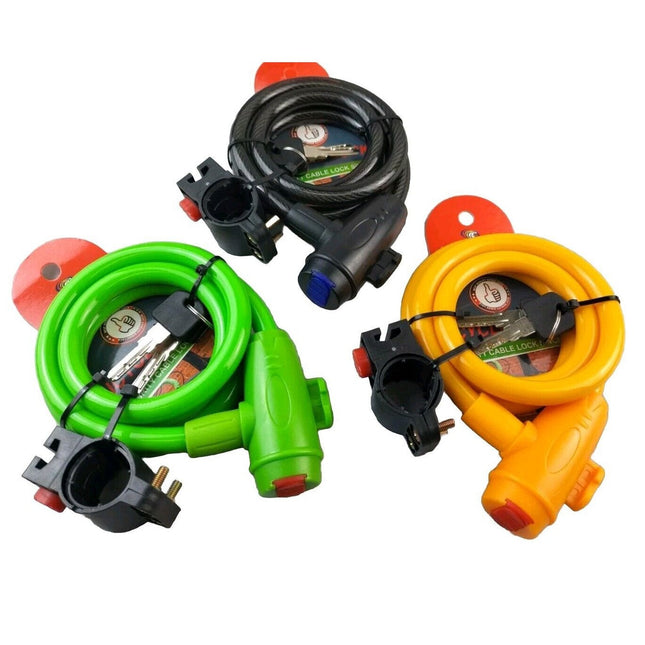 Heavy Duty Cable Bike Bicycle Lock With Two Keys Strong Security Chain Secure