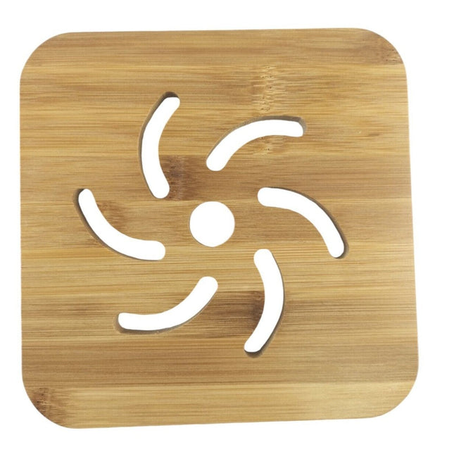 Heavy Duty Heat Resistant Mat Hot Pot Trivet Pads Bamboo Natural Wood 17 x 17cm
