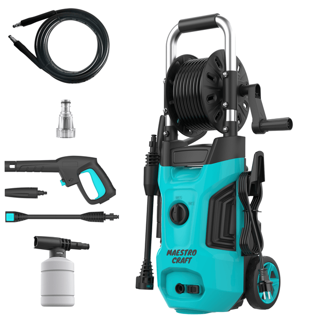 High Pressure Washer 140Bar 1800W Reel Wheel