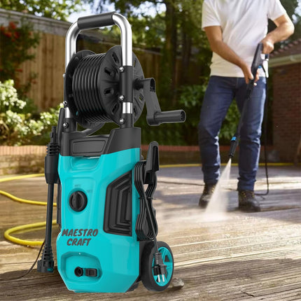 High Pressure Washer 140Bar 1800W Reel Wheel
