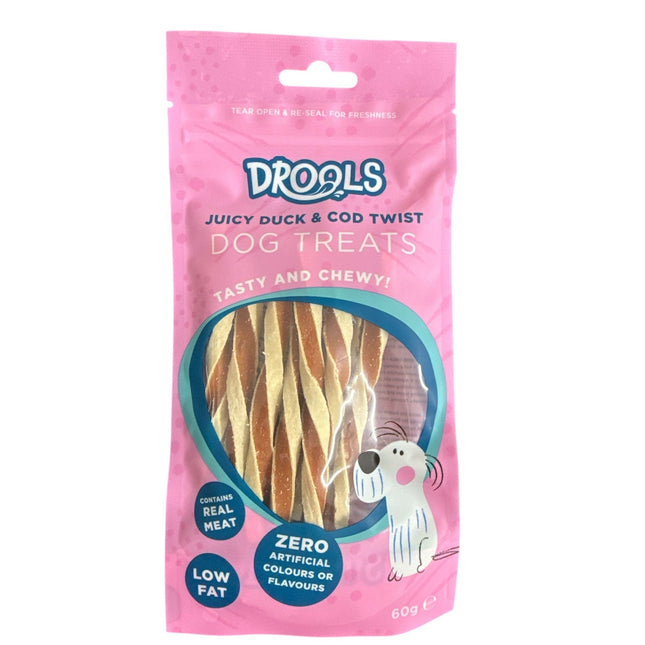 Juicy Duck & Cod Twist' Dog Treats 60g