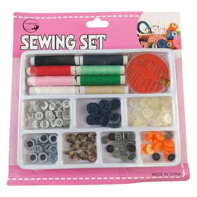 Jumbo Handy Sewing Kit Assorted Buttons Set Needle Buttons Travel Home Handcraft