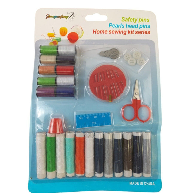 Jumbo Handy Sewing Kit Assorted Threads Set Needle Button Scissor Handcraft Set