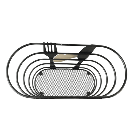 Kitchen Utensil Cutlery Holder Drainer Storage Rack Organizer Black 16 x 15 cm