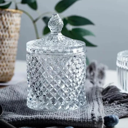 Large Glass Jar with Lid Storage Cans Container Candy Barrel With Lid 600ml