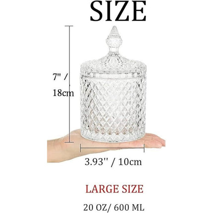 Large Glass Jar with Lid Storage Cans Container Candy Barrel With Lid 600ml