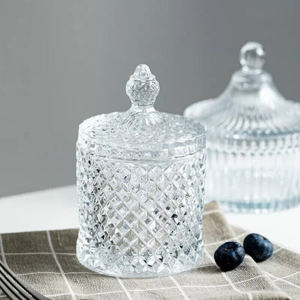 Large Glass Jar with Lid Storage Cans Container Candy Barrel With Lid 600ml