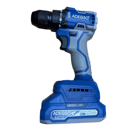 Lithium Cordless Drill Driver 21V Lithium-Ion LED Work Light, 2 Batteries