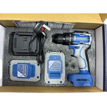 Lithium Cordless Drill Driver 21V Lithium-Ion LED Work Light, 2 Batteries