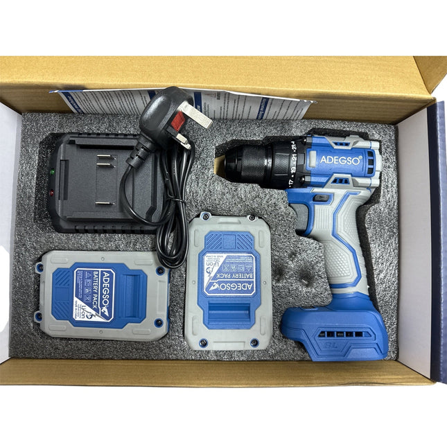 Lithium Cordless Drill Driver 21V Lithium-Ion LED Work Light, 2 Batteries