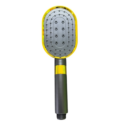 Luxury Oval Handheld Shower Head, Black & Gold Finish