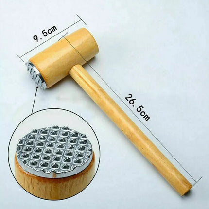 Meat Tenderizer Hammer Wooden Steak Mallet Kitchen Tool Heavy Duty Solid Wood