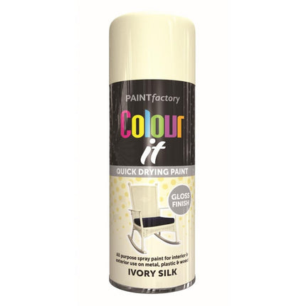 PF COLOUR IT SPRAY GLOSS IVORY SILK 400ML