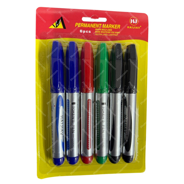 Pack of 6 Permanent Marker With Sharp, Bold Lines, Mark whatever you want Neutral, Smell, Lightfast