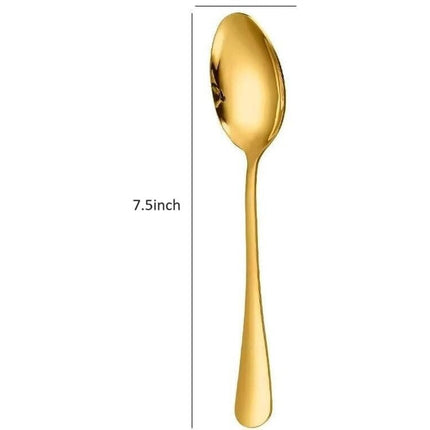 Pack of 6 Stainless Steel Dinner Spoon Set - Soup Table Spoon - Silverware Spoon