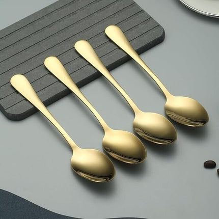 Pack of 6 Stainless Steel Dinner Spoon Set - Soup Table Spoon - Silverware Spoon