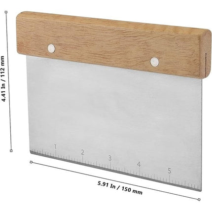 Pastry Dough Cutter Scraper with Measure Stainless Steel Flour Bread Pizza Pies