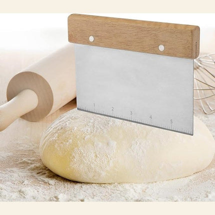 Pastry Dough Cutter Scraper with Measure Stainless Steel Flour Bread Pizza Pies