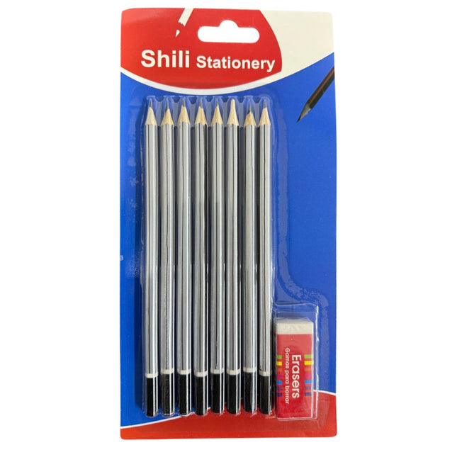 Pencil with Sharpener Pack of 8