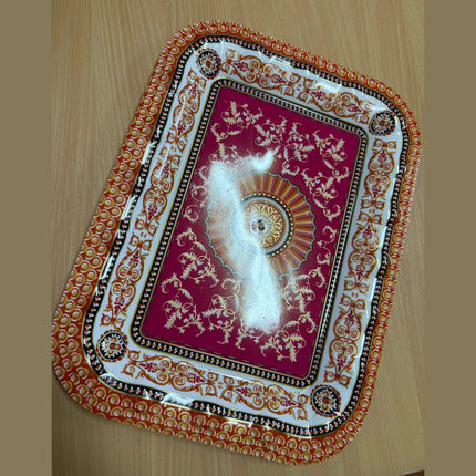 Plastic Rectangular Multicoloured Serving Tray 43x32cm