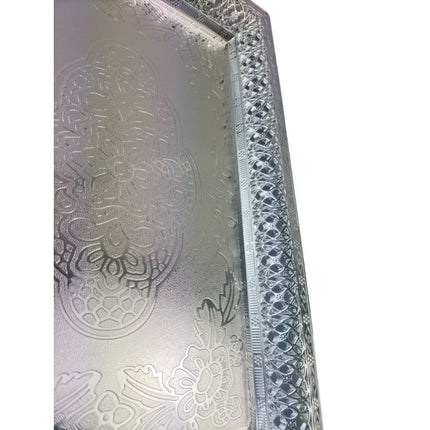 Plastic Silver/Gold Plated Rectangular Platters Serving Tray 33.8x23x3cm