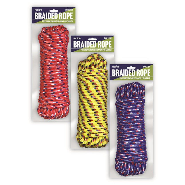 RAPIDE BRAIDED ROPE - PP MULTIFILAMENT 8MM X 15M