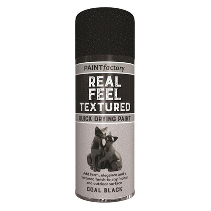 REAL FEEL TEXTURED SPRAY PAINT BLACK 400ML