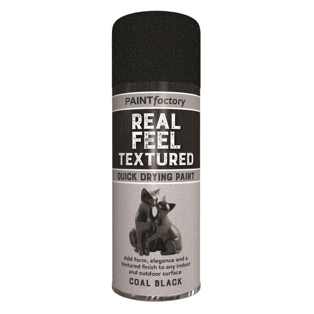 REAL FEEL TEXTURED SPRAY PAINT BLACK 400ML