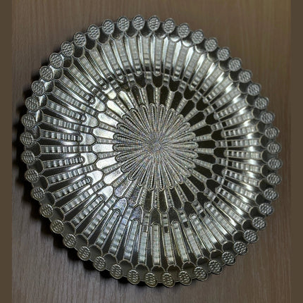 Round Plastic Gold Platted Serving Tray 33cm