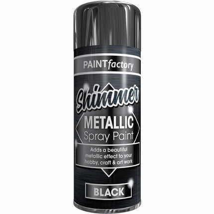 SHIMMER METALLIC SPRAY PAINT BLACK 200ML