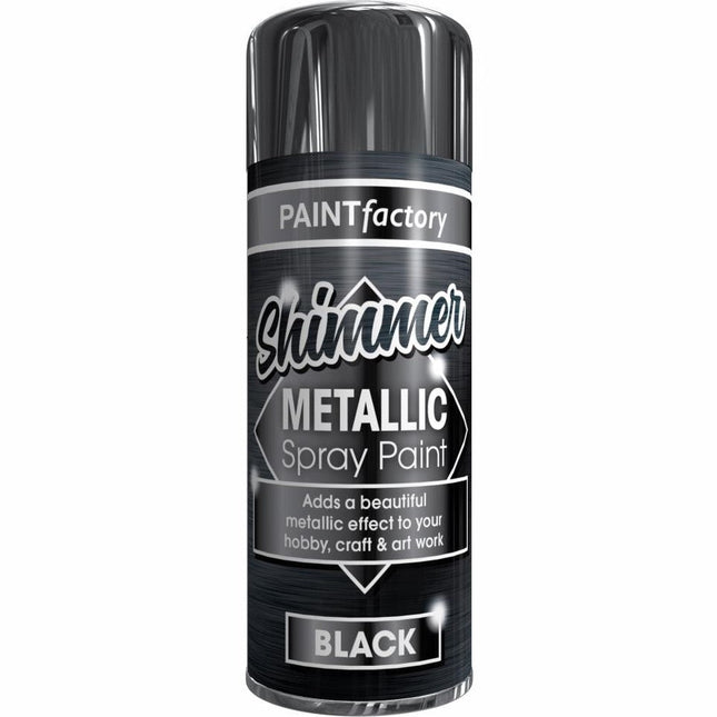 SHIMMER METALLIC SPRAY PAINT BLACK 200ML