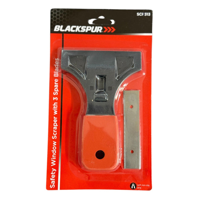 Safety Window Scraper with 3 Spare Blades