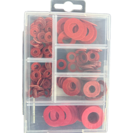 Set of Red Fiber Washers