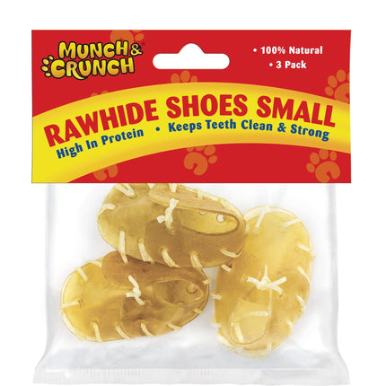 Small Rawhide Shoes Nat 3pk