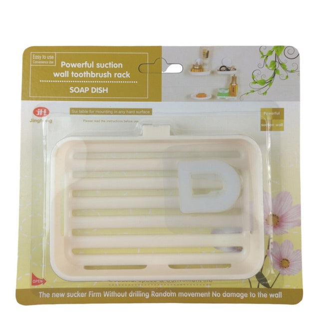 Soap Dish Holder Water Draining Soap Wall Holder Plastic Soap Section 13x9cm