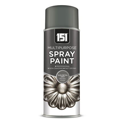 Spray Metallic Gloss Gun Metal Grey Paint 400ml