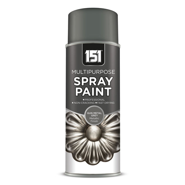 Spray Metallic Gloss Gun Metal Grey Paint 400ml