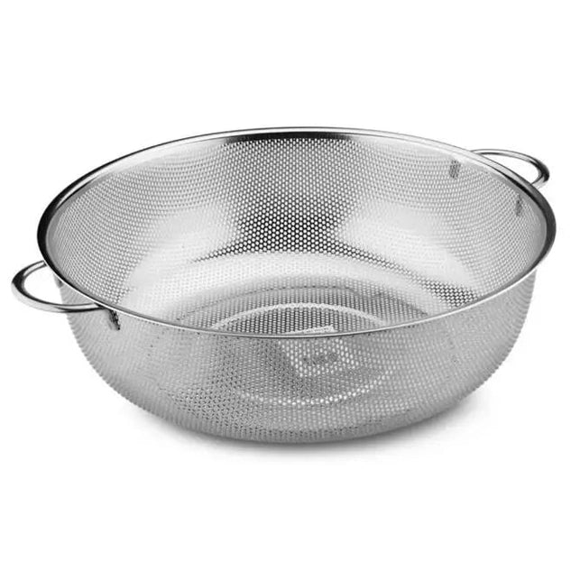 Stainless Steel Colander Re-enforced Hard Mesh Strainer Basket Sieve Rice Food