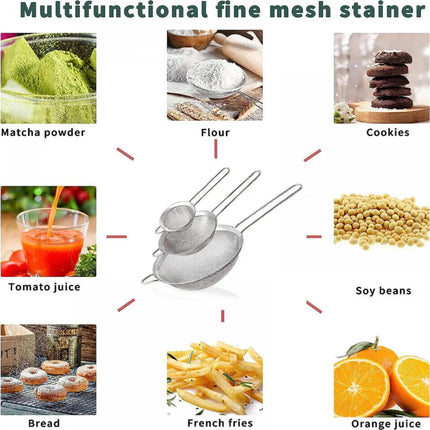 Stainless Steel Wire Mesh Oil Flour Colander Sifter Sieve